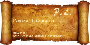 Pavics Lizandra névjegykártya